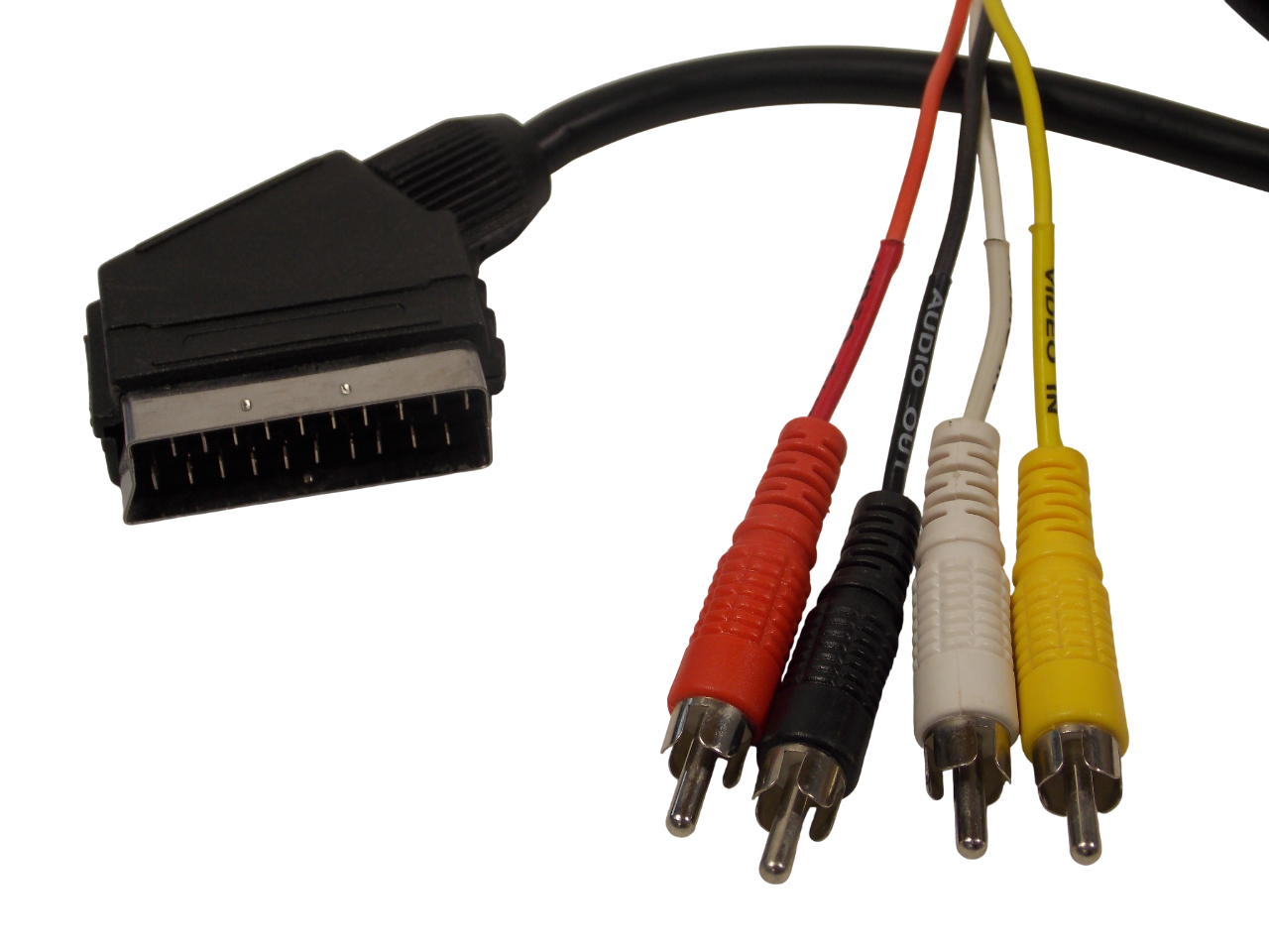 Шнур SCART на 4 х RCA / 3 метра / черный  