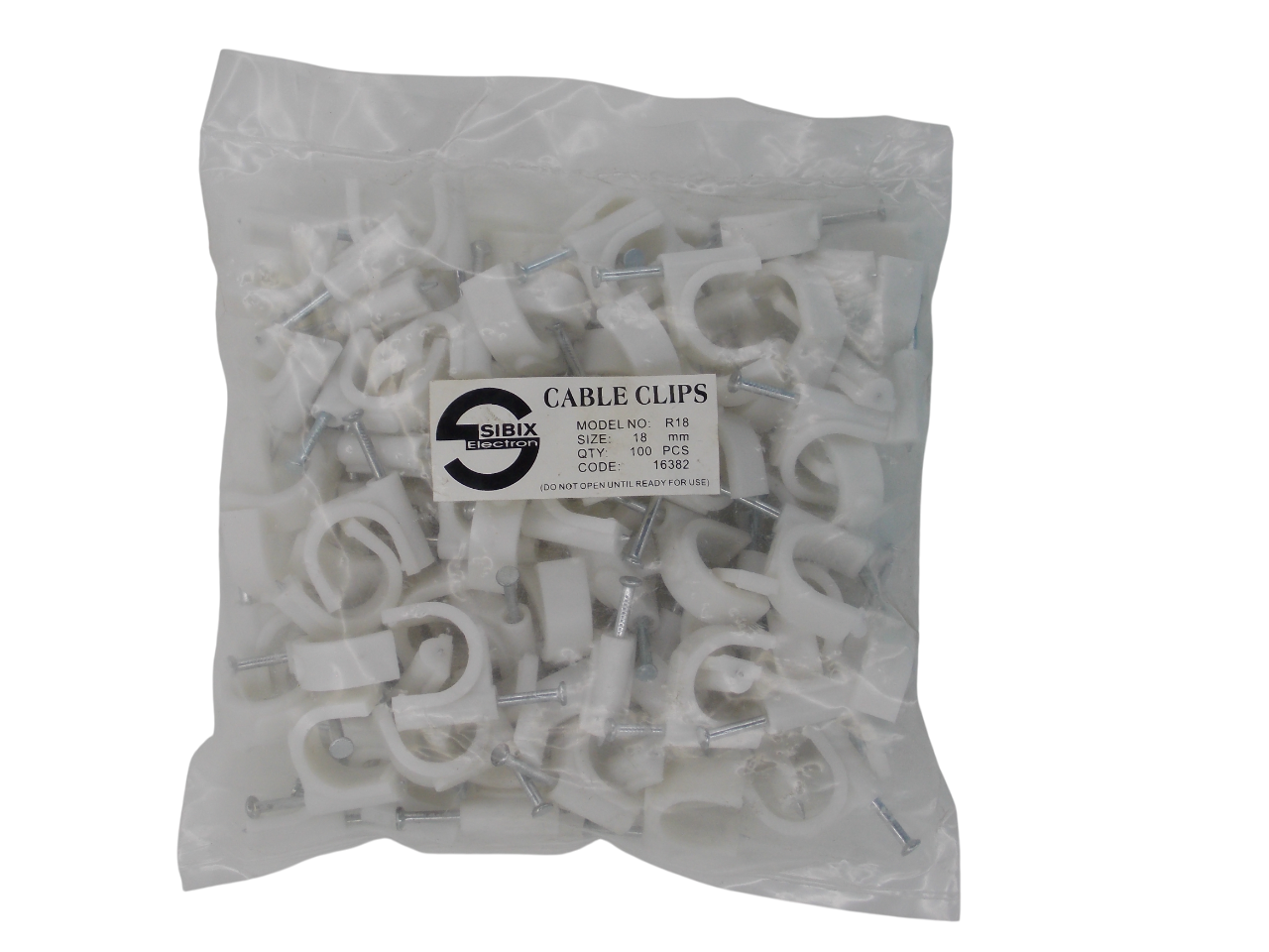 Крепеж для кабеля круглый 18мм / 100 штук