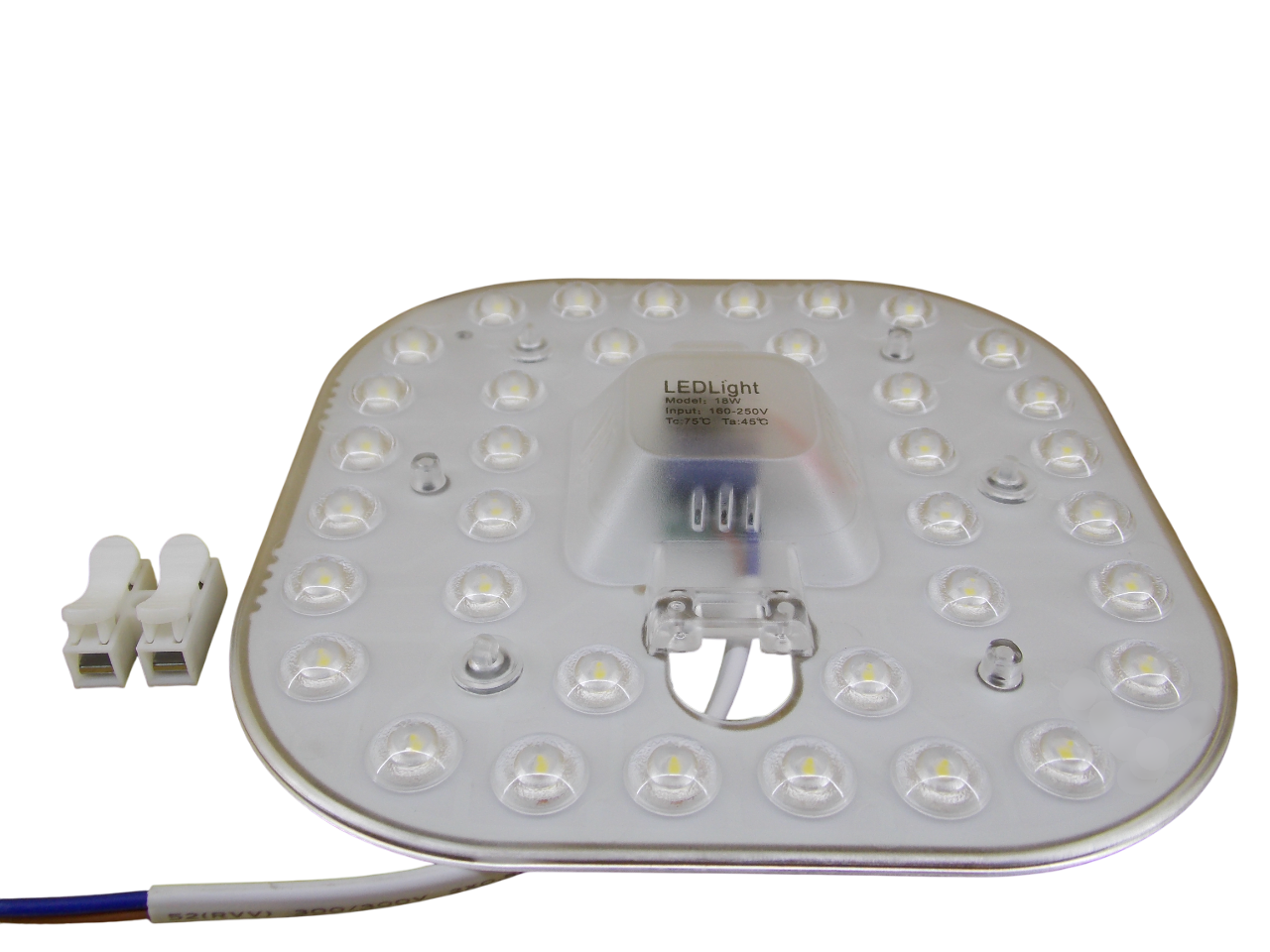 Светодиодный модуль квадратный 220В - 18Вт -  6500K - 36Led 