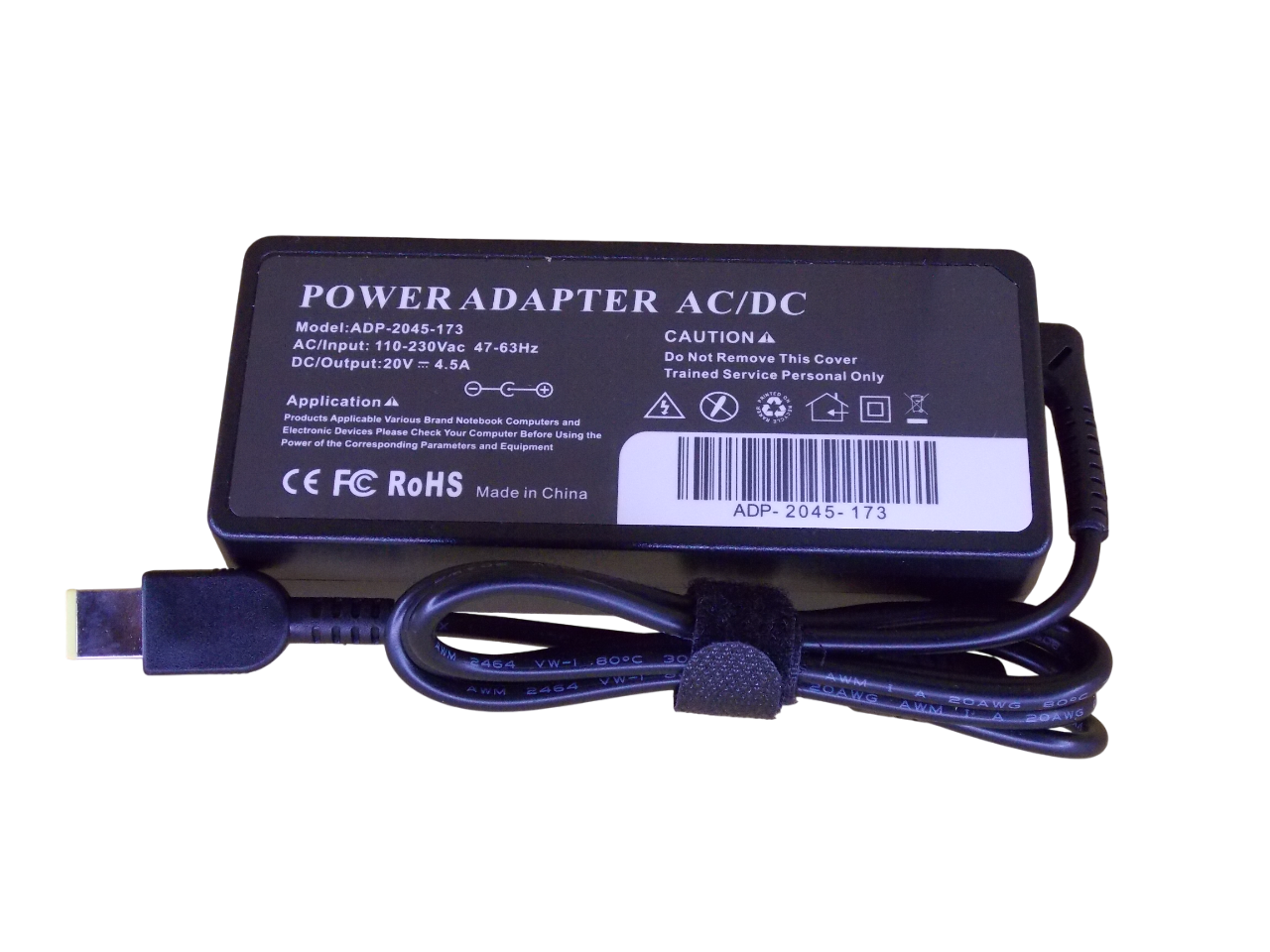 Блок питания  для Lenovo 20В - 4.5A - 90Вт  разъем  Square