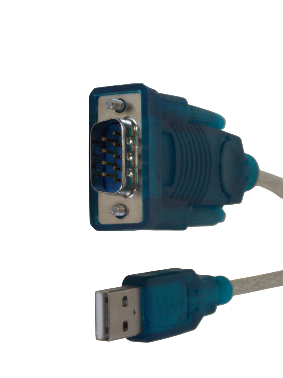 Шнур USB -  А на DB9 с диском / 1.5 метра / прозрачный