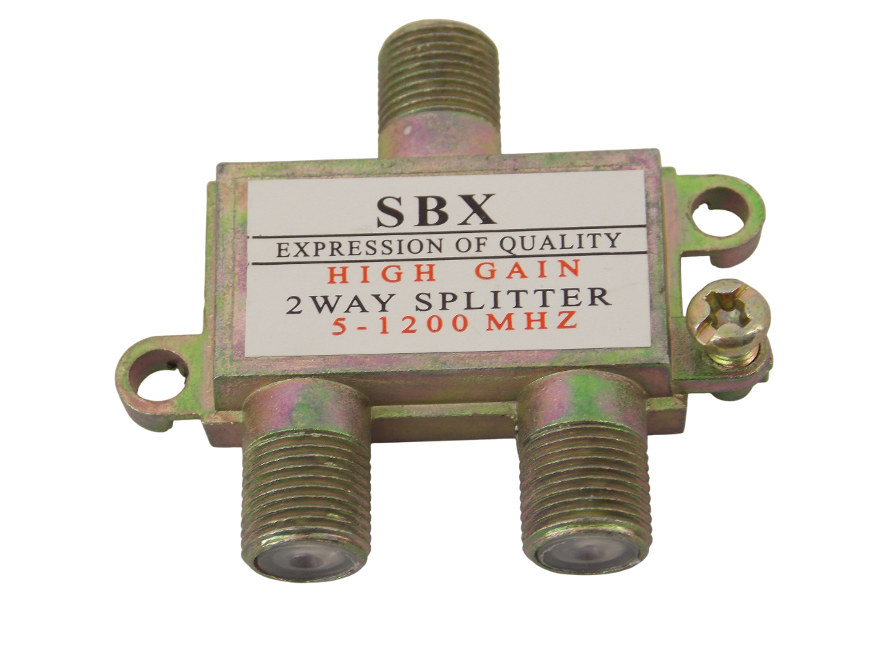 Телевизионный антенный сплиттер  - разветвитель на  2 выхода под F -  разъем 5 - 1200 MHz 