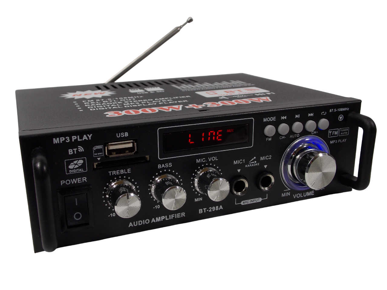 Двухканальный стерео усилитель ВТ- 298А / 40Вт + 40Вт