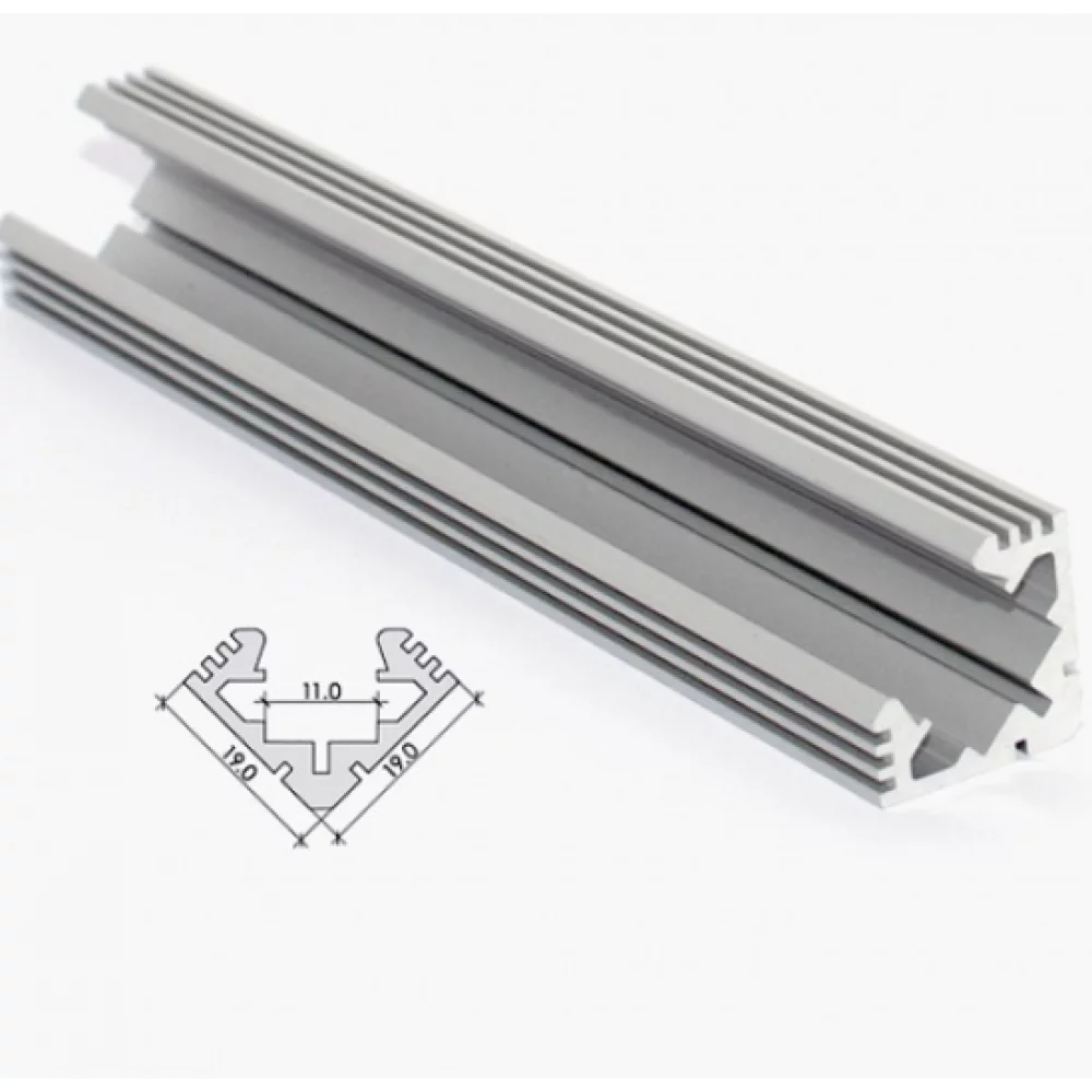 Алюминиевый профиль угловой 19*19 мм 1м