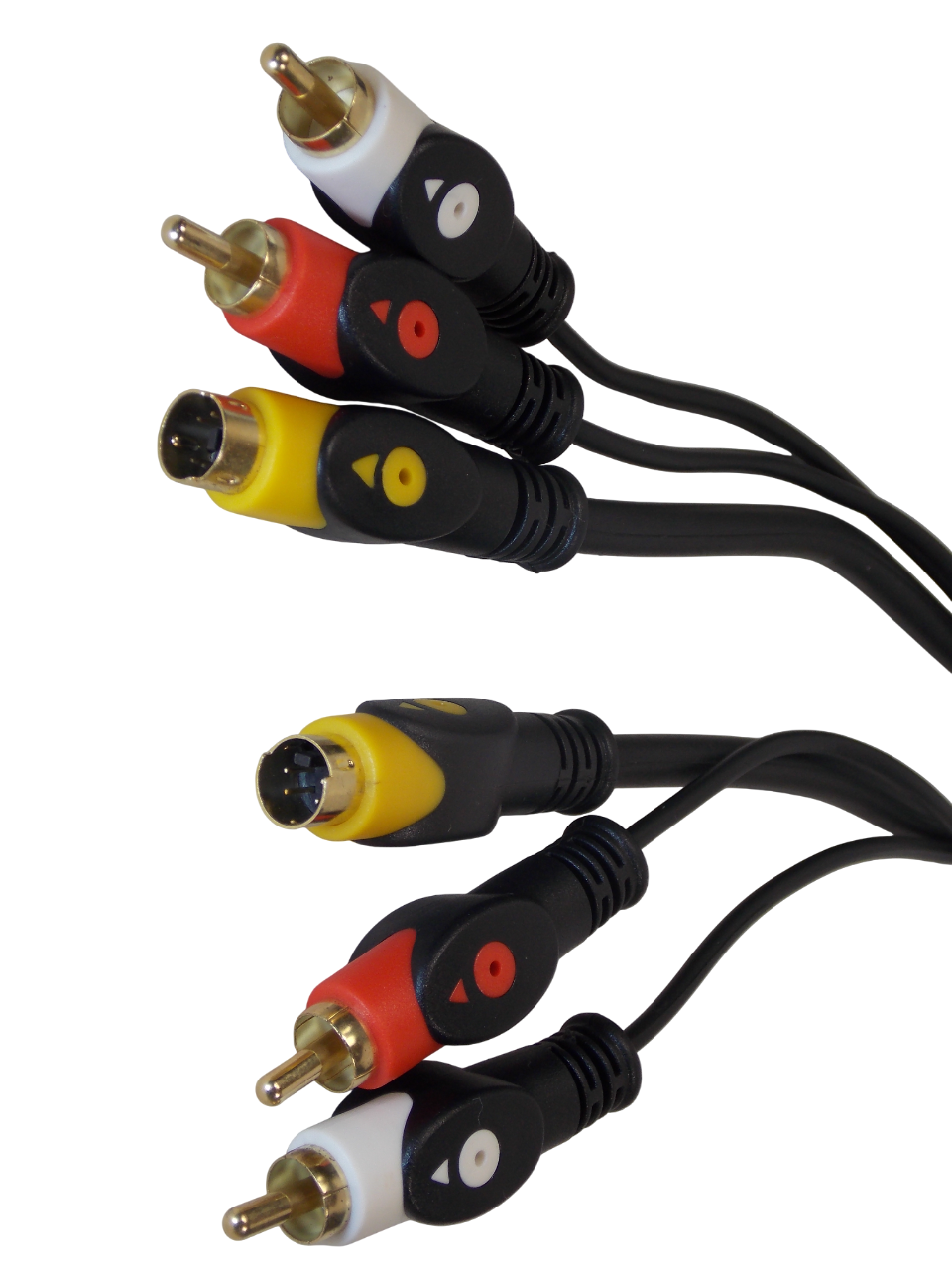 Шнур S - Video 4pin +2 x RCA на S - Video 4pin +2 x RCA /  5 метров / черный
