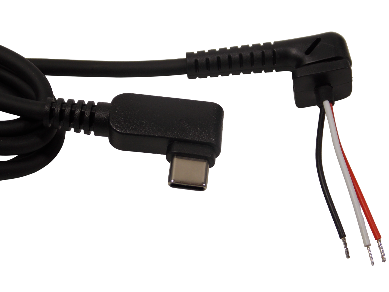 Шнур питания под пайку Type - C угловой для ноутбука / планшета / нетбука / 1.5 метра / черный 