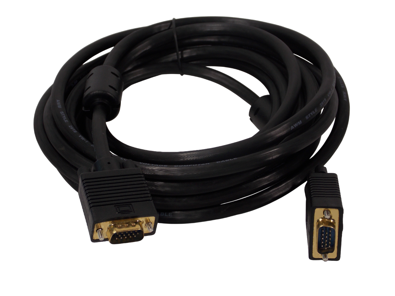 Шнур HDB 15pin на HDB15pin / литой HQ с фильтром / 5 метров / черный