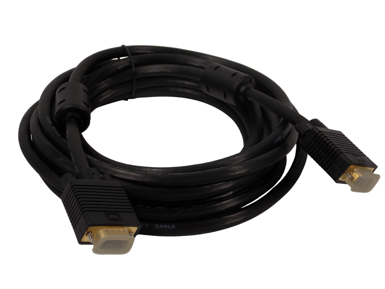 Шнур HDB 15pin на HDB15pin / литой HQ с фильтром / 5 метров / черный