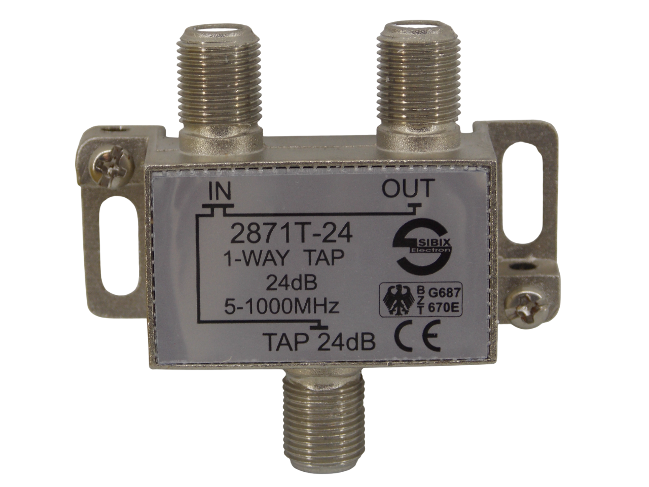Телевизионный антенный сплиттер ТАР на 1 выход под F- разъем 24 дБ