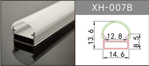 Алюминиевый профиль XH-007 14,8*8,66mm. 2m/set