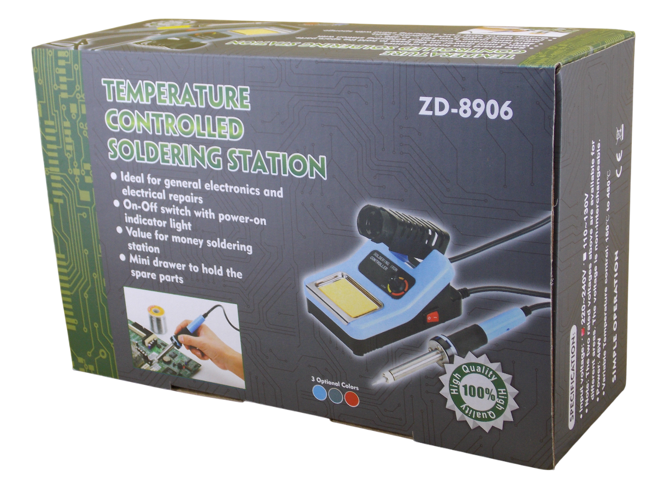 Паяльник  ZD-8906  с регулировкой температуры 48Вт 220В