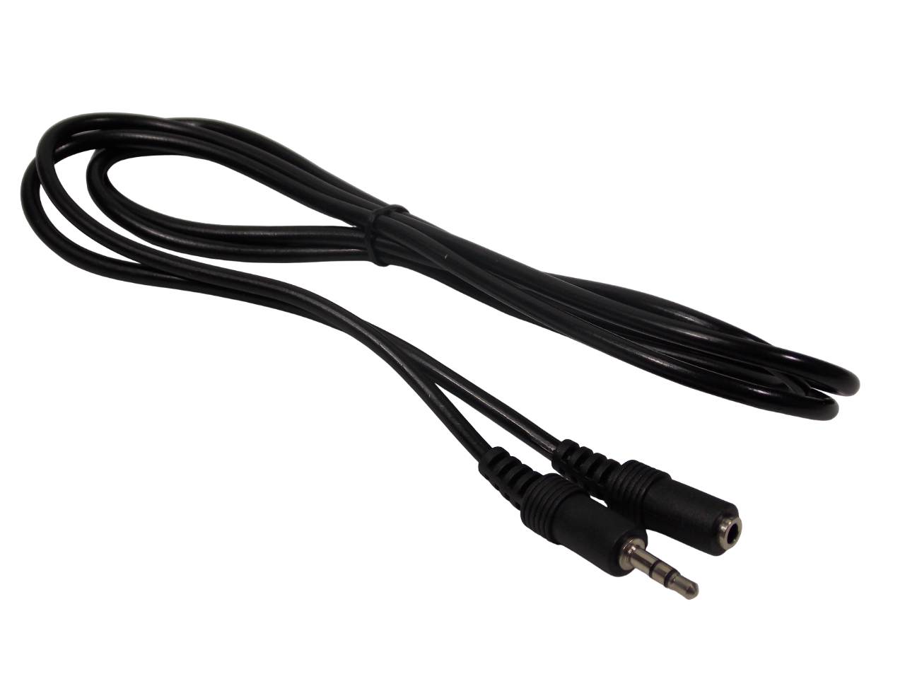 Шнур jack 3.5 мм стерео на 3.5 мм стерео гнездо / 1.5 метра / черный