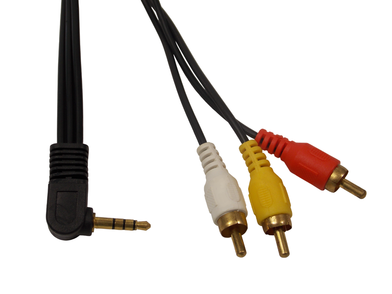 Шнур jack 3.5 мм 4 - контакта на 3 х RCA / 1.8 метра / черный