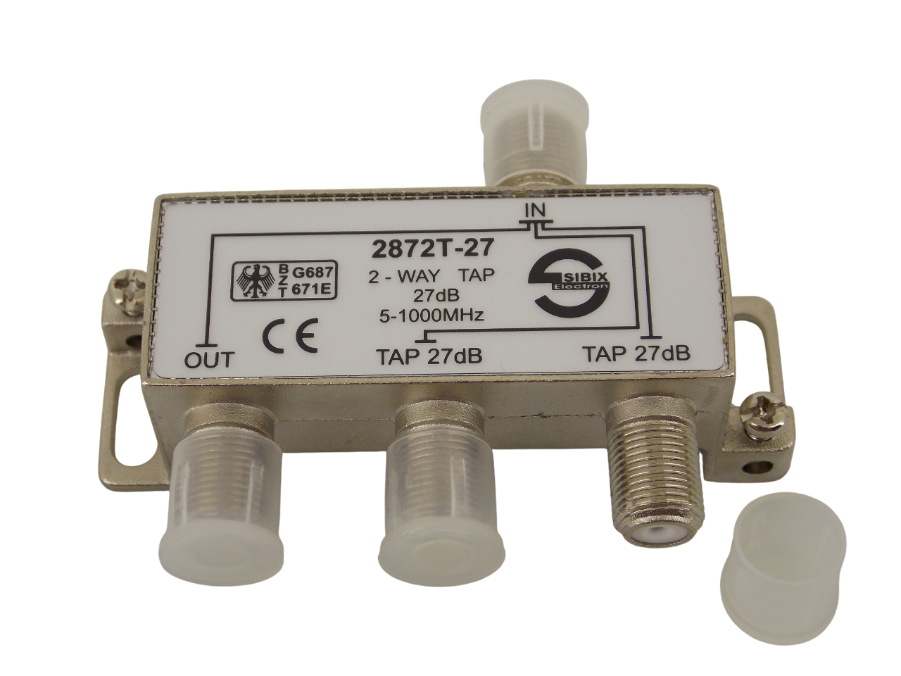 Телевизионный антенный сплиттер TAP на 2 выхода под F- разъем 27 дБ