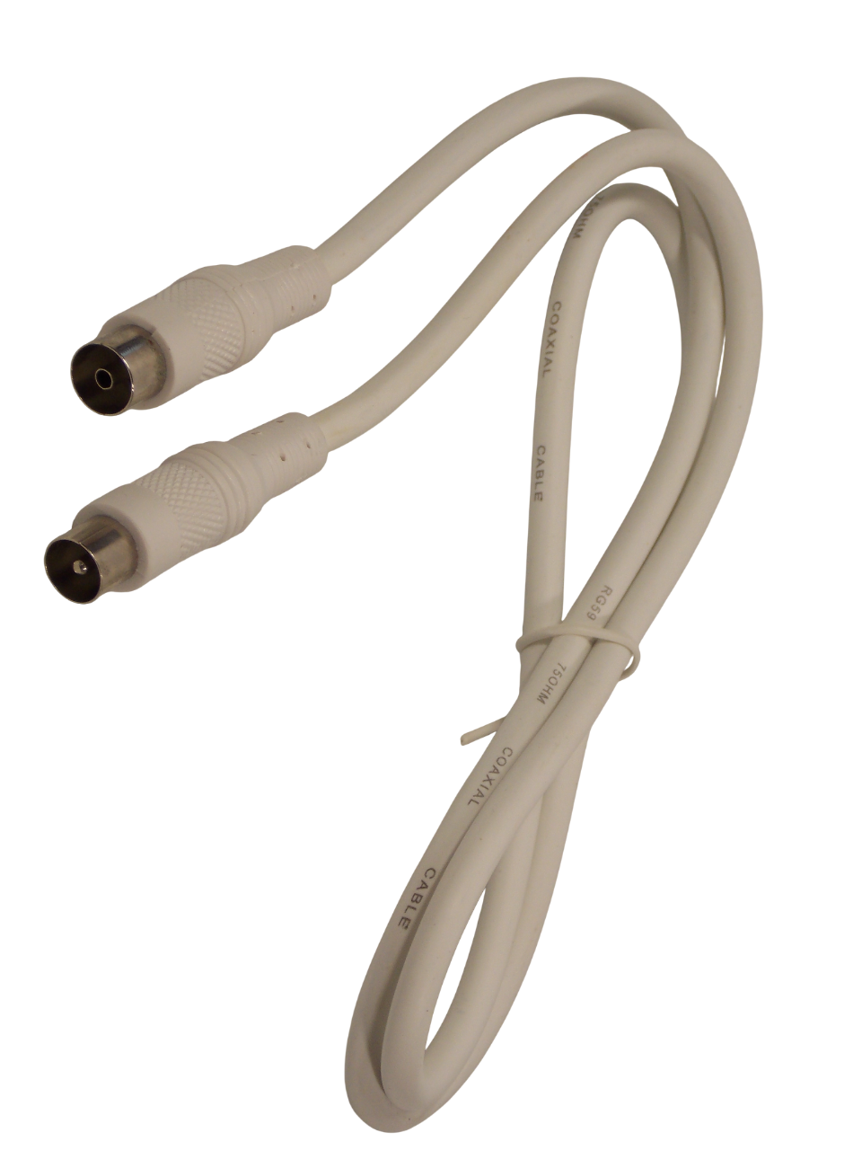 Шнур ТВ штекер  на ТВ  гнездо / 1 метр / белый