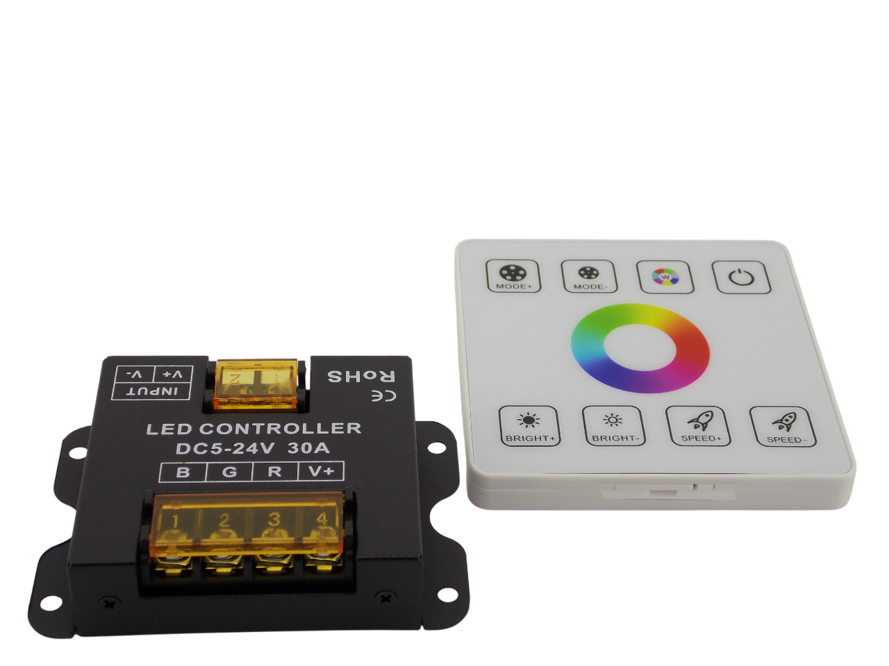 Контроллер для RGB ленты 5-24В - 30А с пультом 