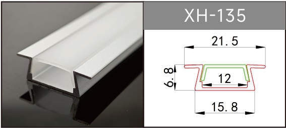 Алюминиевый профиль LED 16*22*7мм 1м
