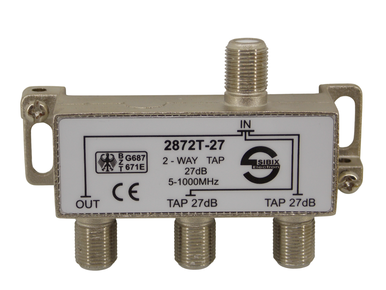 Телевизионный антенный сплиттер TAP на 2 выхода под F- разъем 27 дБ