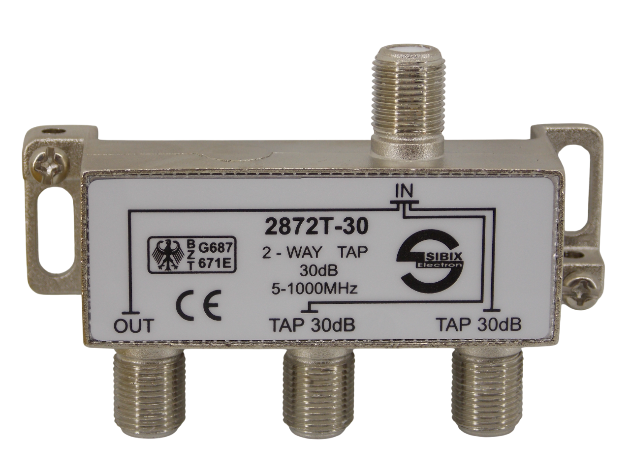 Телевизионный антенный сплиттер ТАР на 2 выхода под F- разъем 30 дБ