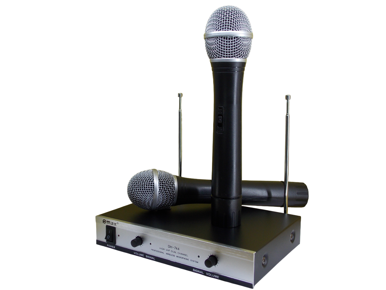 Беспроводная двухканальная микрофонная система  MAX DH-744