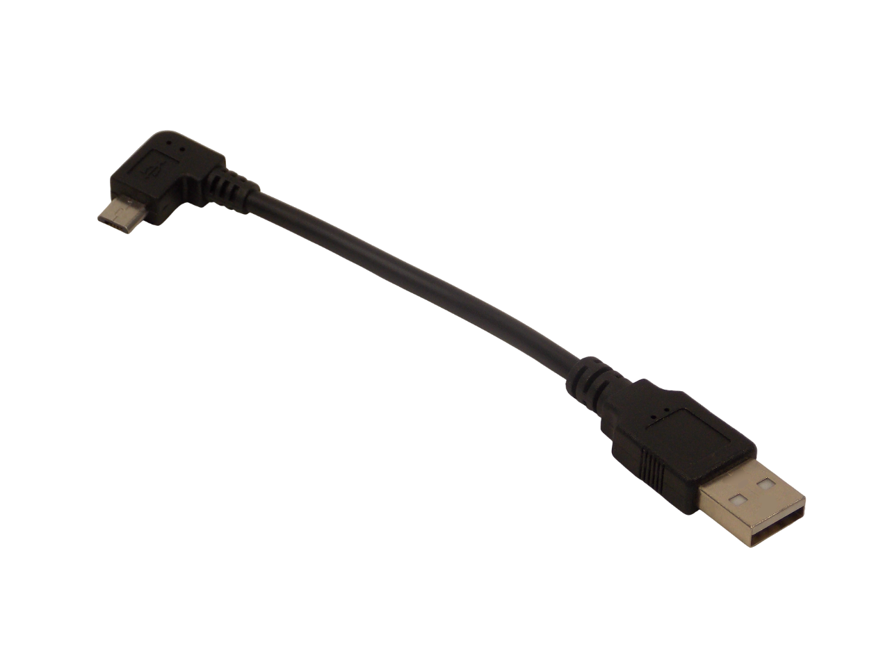 Шнур USB - А штекер на micro USB 5pin штекер / 14см / черный