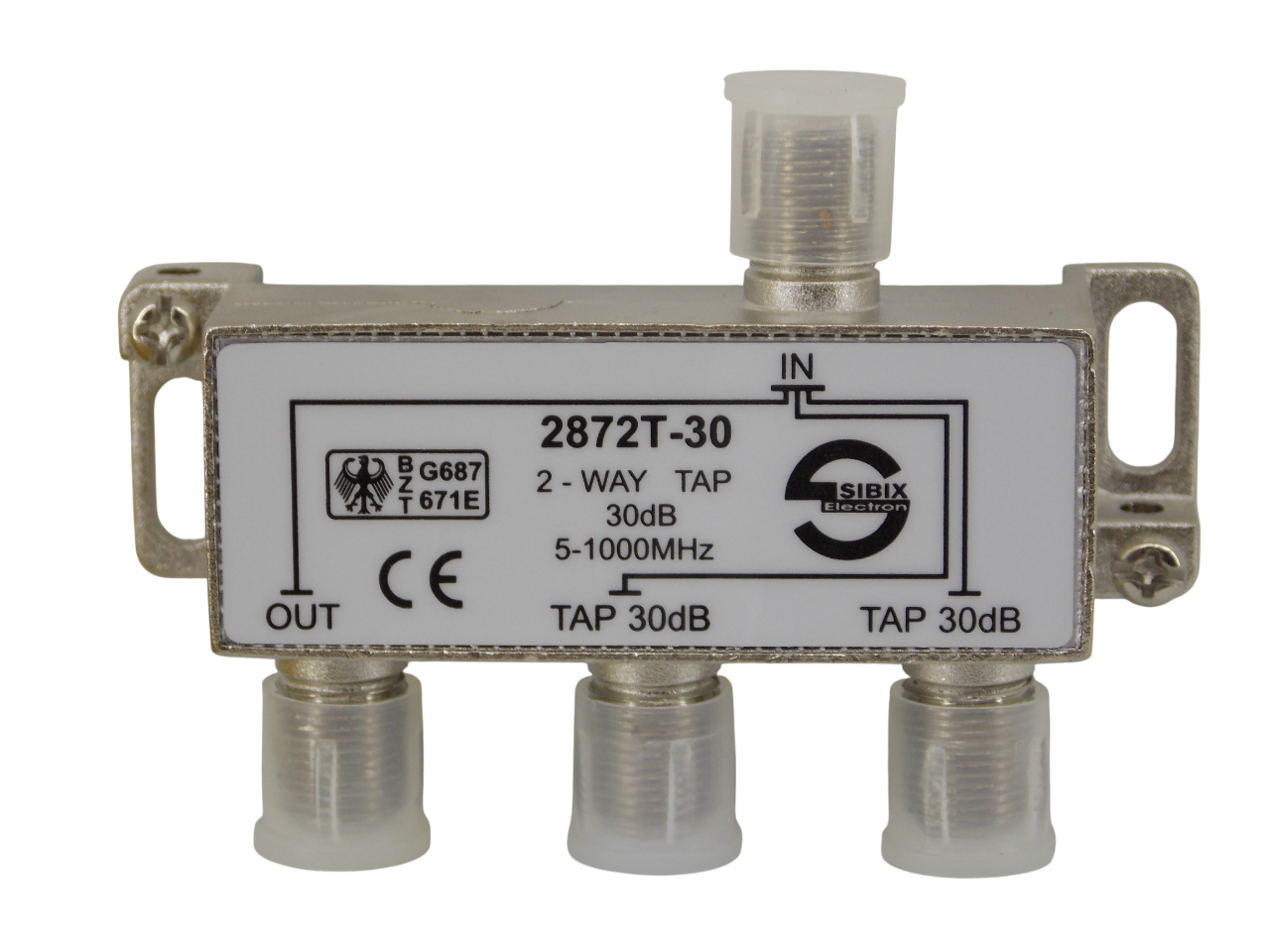 Телевизионный антенный сплиттер ТАР на 2 выхода под F- разъем 30 дБ