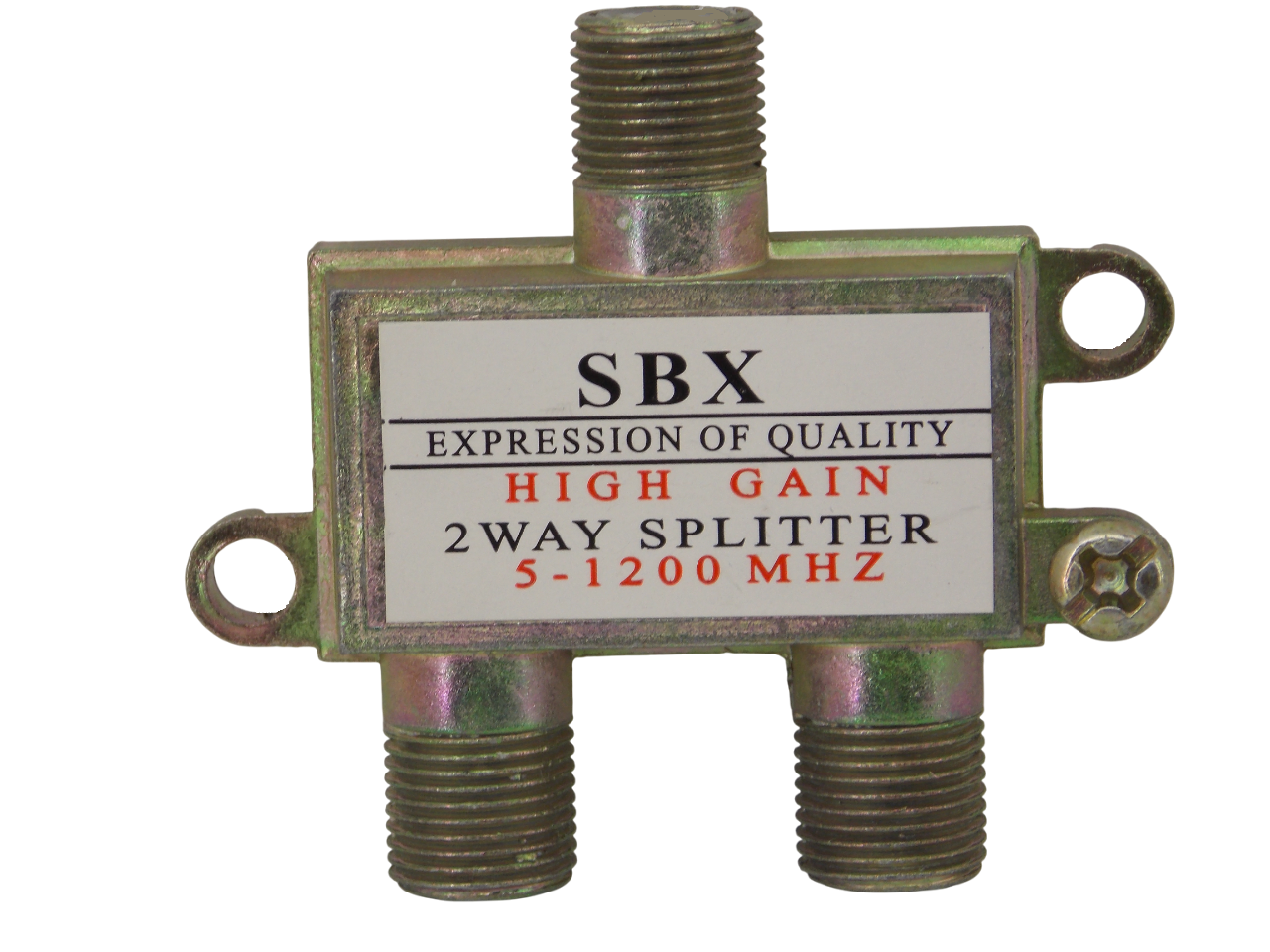 Телевизионный антенный сплиттер  - разветвитель на  2 выхода под F -  разъем 5 - 1200 MHz 
