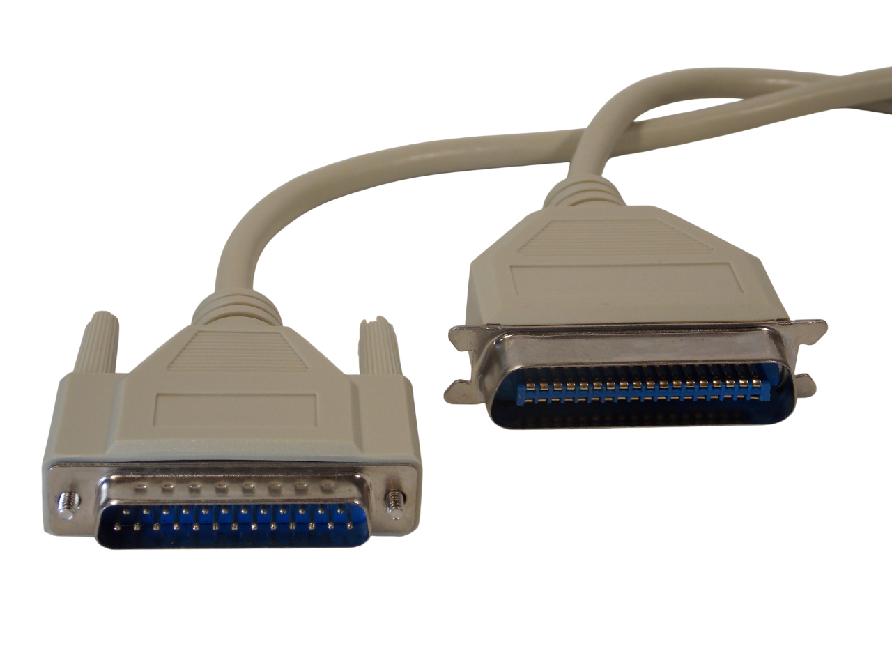 Шнур штекер DB 25pin на штекер C 36pin / 1.8 метра / литой / серый