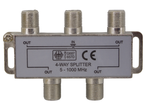 Телевизионный антенный сплиттер разветвитель на 4 выхода под F - разъем  5 - 1000 MГц