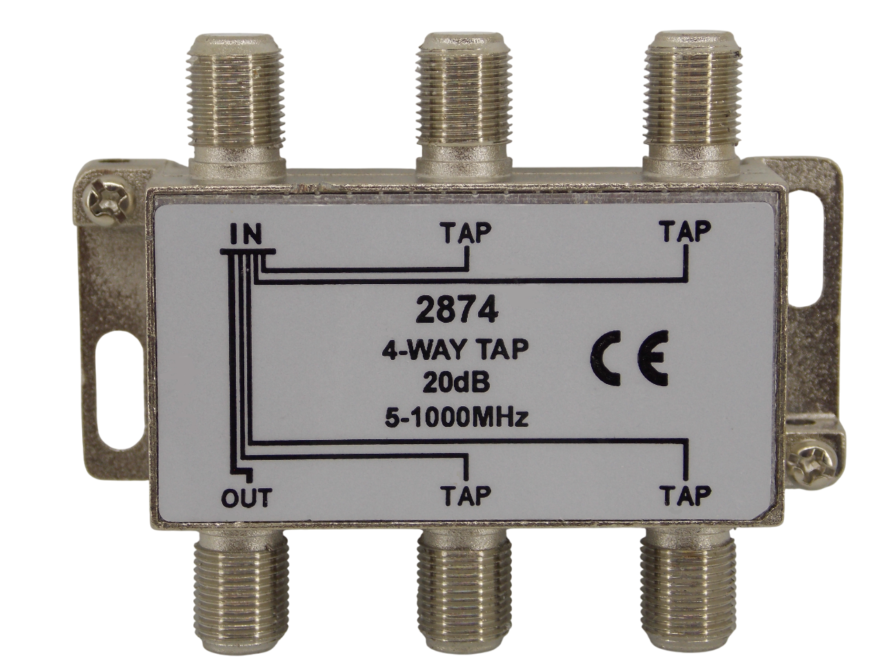Телевизионный антенный сплиттер ТАР на 4 выхода под F - разъем 20 дБ