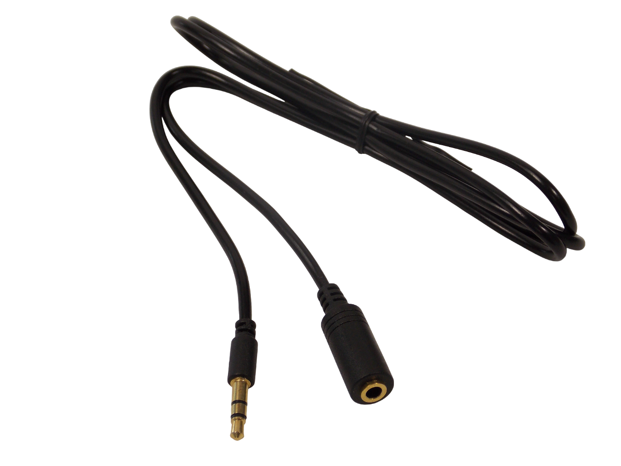 Шнур jack 3.5 мм стерео на  jack 3.5 мм стерео гнездо / 1.0 метр /  черный