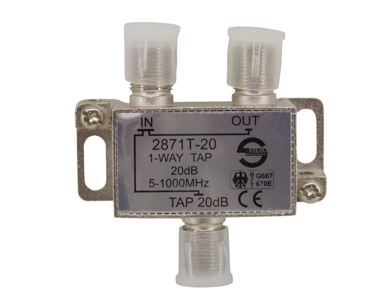 Телевизионный антенный сплиттер ТАР на 1 выход под F- разъем 20 дБ