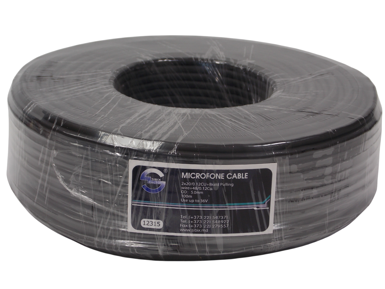 Кабель микрофонный  2 х 20 / 0.12мм / медный / стерео / 100 метров