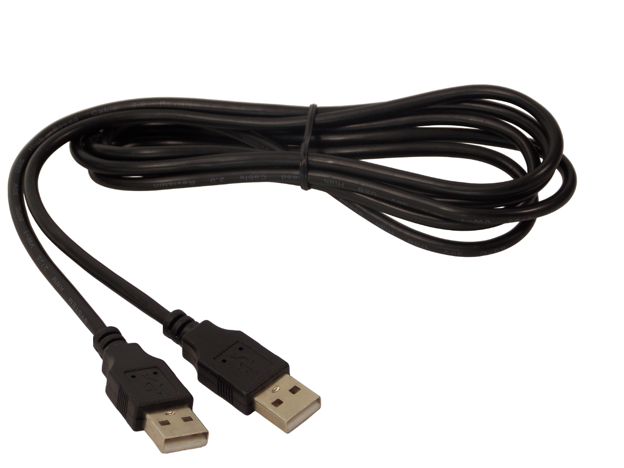 Шнур USB - A штекер на USB - A штекер / 1.8 метра / черный