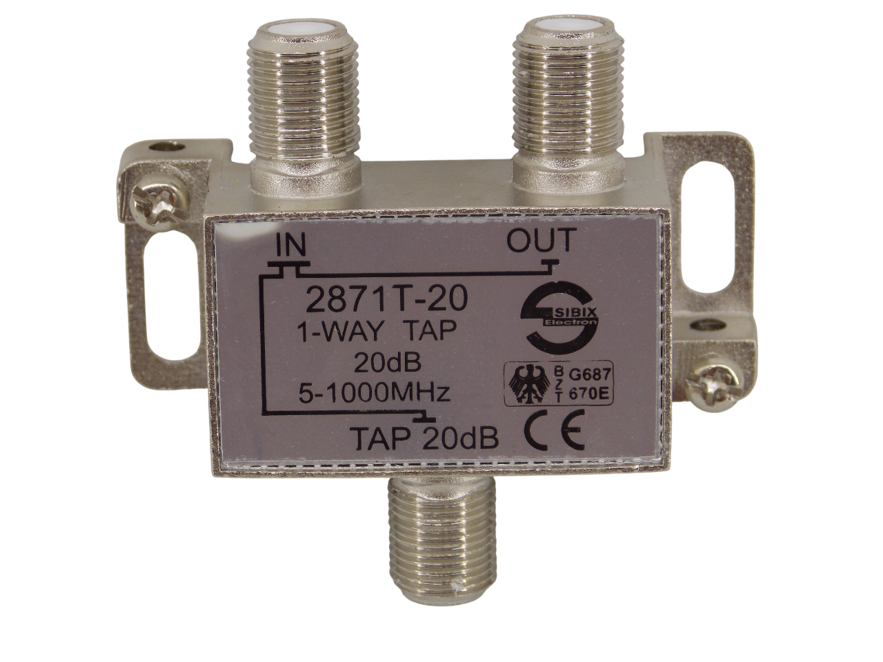 Телевизионный антенный сплиттер ТАР на 1 выход под F- разъем 20 дБ