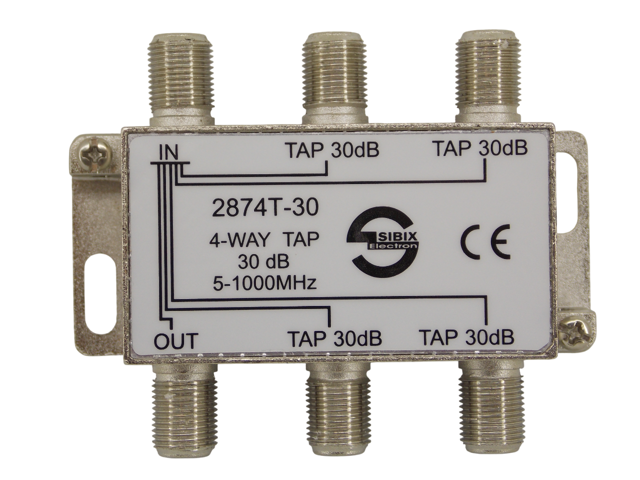 Телевизионный антенный сплиттер ТАР на 4 выхода под F- разъем 30 дБ