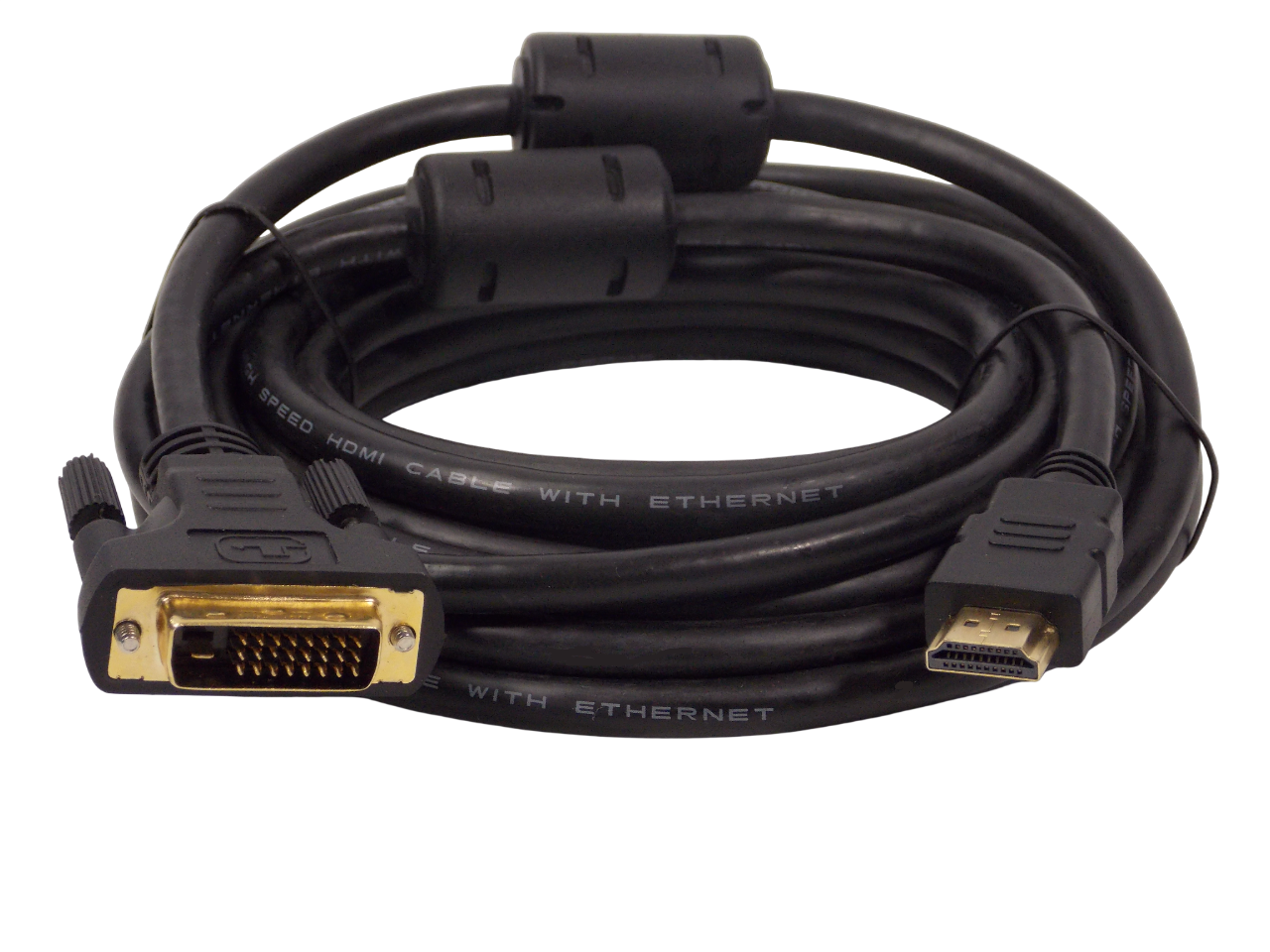 Шнур HDMI 19pin на DVI 24+1pin / 5 метров / черный