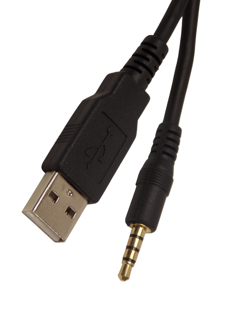 Шнур USB - А штекер на 3.5 мм mini- jack 4 контактный штекер / 1.5 метра / черный