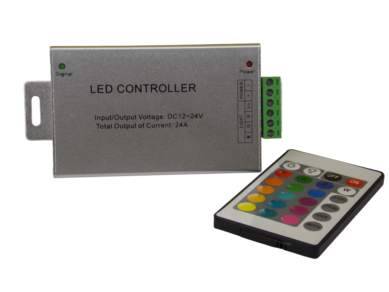 Контроллер для RGB ленты 12/24В - 24А c пультом  